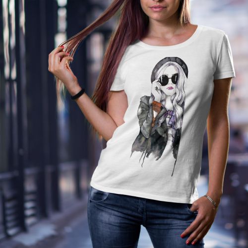 Ženska bela majica - Crno bela dama 