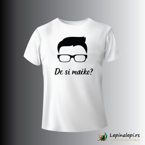 Bela muška majica -  De si mačko? 