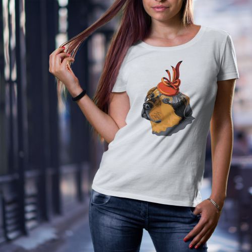 Ženska bela majica - Pas sa brošom 