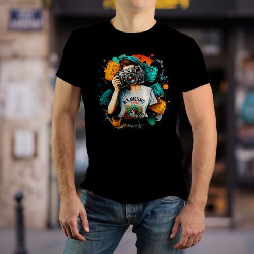 Crna muška majica - Čovek sa aparatom 