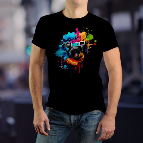 Crna muška majica - Foto Aparat 