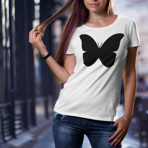 Ženska bela majica - Leptir 