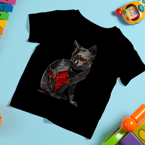 Crna dečija majica - Cica maca 