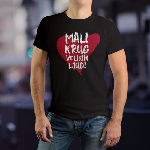 Crna muška majica - Mali krug velikih ljudi 