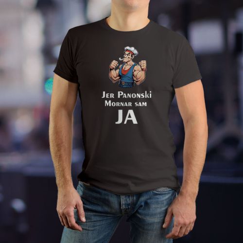 Muška crna majica - Panonski mornar 