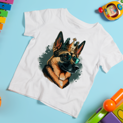 Bela dečija majica - Vučjak car 