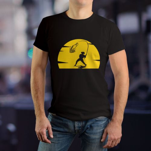 Muška crna majica - Pecanje 