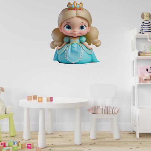 Nalepnica za zid Princeza u plavoj haljini 
