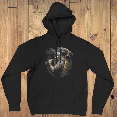 Unisex crni Duks - Ratnik i orao 