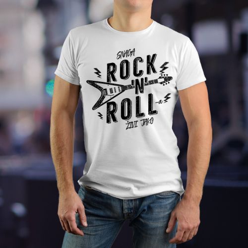 Bela muška majica - Rok N Roll 