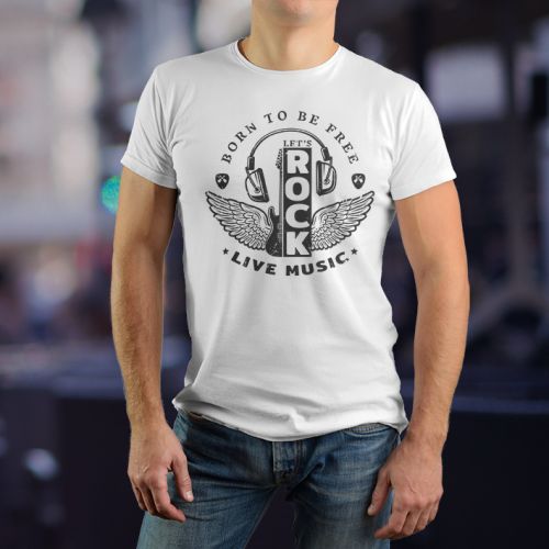 Muška bela majica - Rock 