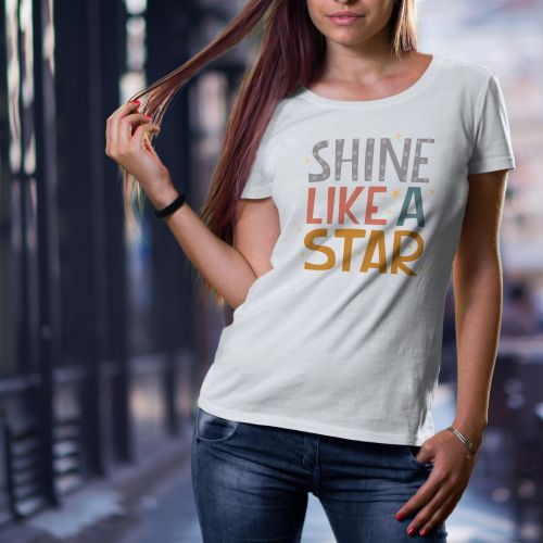 Ženska bela majica - Shine Like A Star 