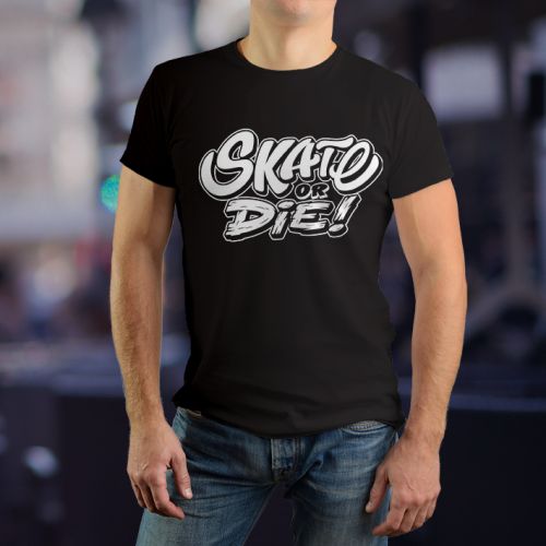 Muška crna majica -  Skate or die! 
