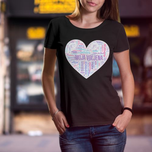 Ženska crna majica - Voljena 