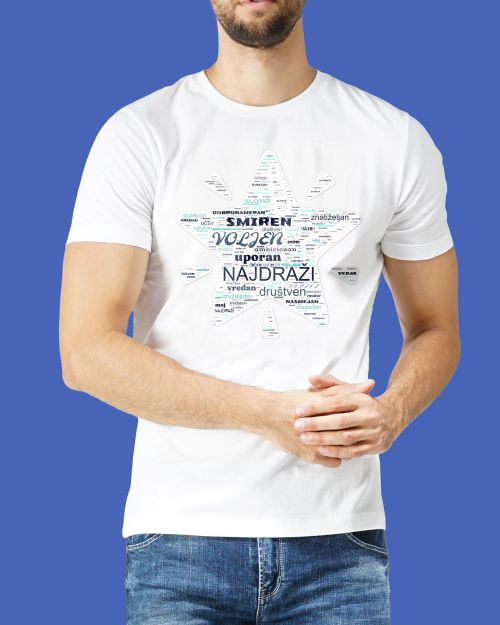 Muška bela majica - Zvezda 