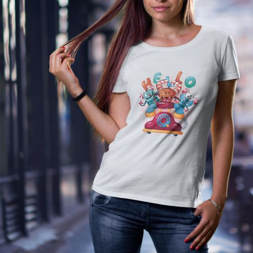 Ženska bela majica -  Hello 