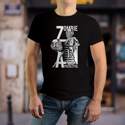 Muška crna majica - Zombi 