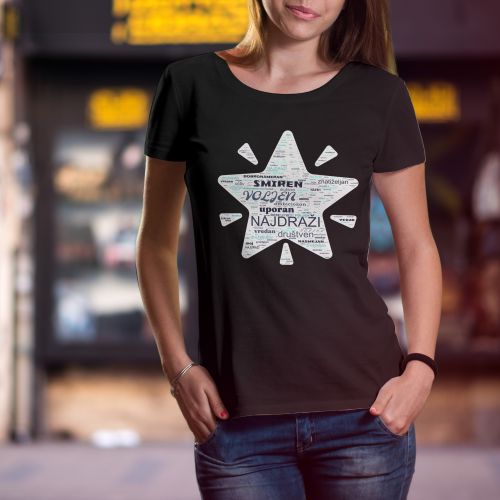 Ženska crna majica - Zvezda 