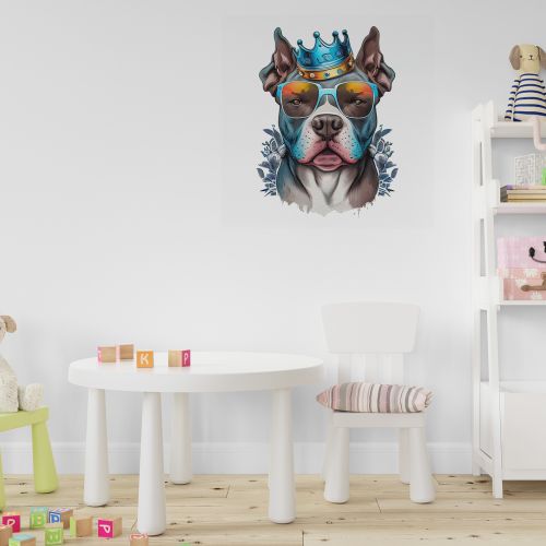 Nalepnica za zid Pit bull plavi 