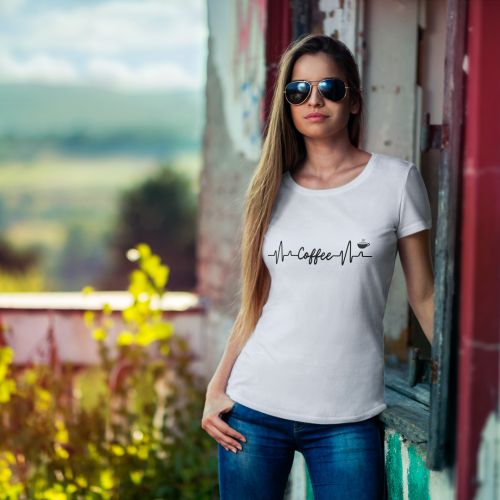 Bela ženska majica - Coffee 