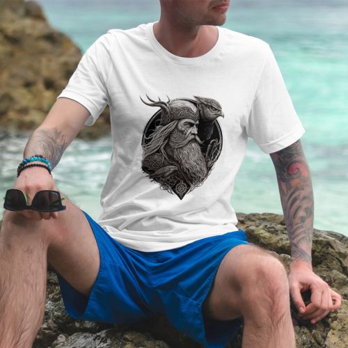 Bela muška majica - Viking i orao 