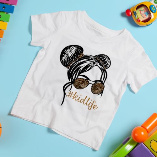 Bela ženska i dečija majica - Momlife, kidlife 