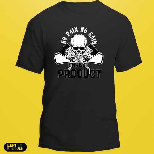 Muška crna majica - Kostur sa sekirama 