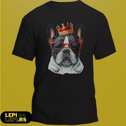 Crna muška majica - Francuski buldog 