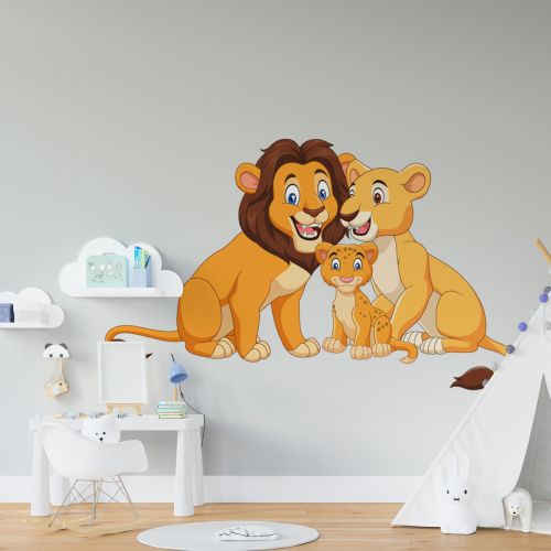 Nalepnica za zid Porodica lavića 