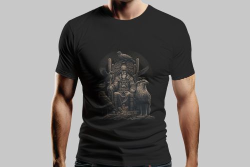 Crna muška majica - Stari viking 