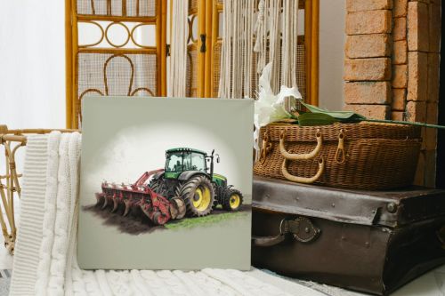 Canvas - Zeleni traktor sa plugom 